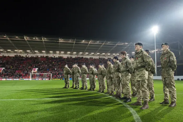 Framed Print : Bristol City vs. Wolves: Military Tribute - Moment of Silence at Ashton Gate (November 3, 2015) Framed Print : Bristol City vs. Wolves: Military Tribute - Moment of Silence at Ashton Gate (November 3, 2015)