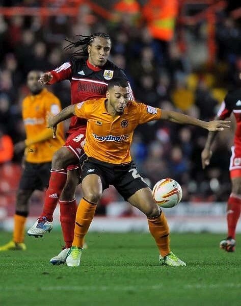 Bristol City vs. Wolves: Neil Danns vs. David Davis Battle for Possession