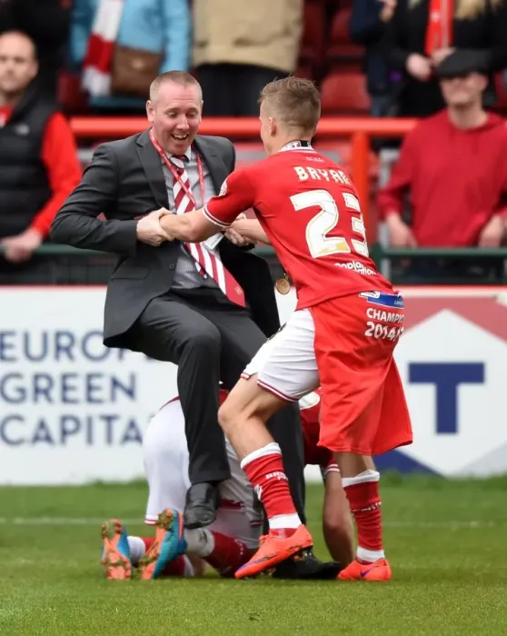 Framed Print : Bristol City: Wes Burns and Joe Bryan Outsmart Media Manager at Ashton Gate Stadium, 03 / 05 / 2015 Framed Print : Bristol City: Wes Burns and Joe Bryan Outsmart Media Manager at Ashton Gate Stadium, 03 / 05 / 2015