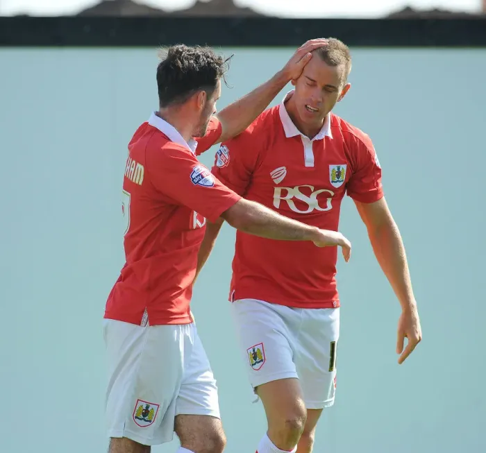 Framed Print : Bristol City: Wilbraham and Cunningham's Thrilling Goal Celebration (Bristol City vs Colchester United, 2014) Framed Print : Bristol City: Wilbraham and Cunningham's Thrilling Goal Celebration (Bristol City vs Colchester United, 2014)
