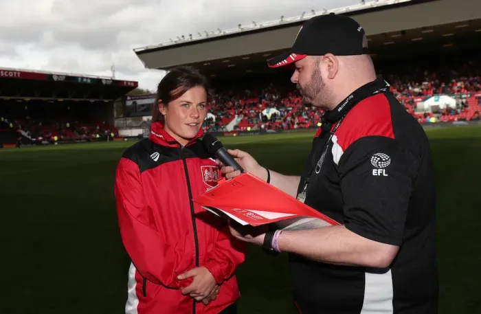 Framed Print : Bristol City Women's Hayley Ladd Previews Upcoming Season at Ashton Gate Framed Print : Bristol City Women's Hayley Ladd Previews Upcoming Season at Ashton Gate