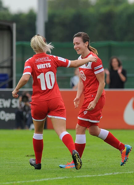 Bristol City Women's Team Celebrates Corinne Yorston's First Goal Against Manchester City Ladies (September 2014)