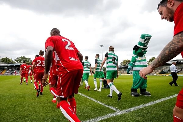 Bristol City and Yeovil Town Players Emerge from Tunnel at Huish Park, 2016