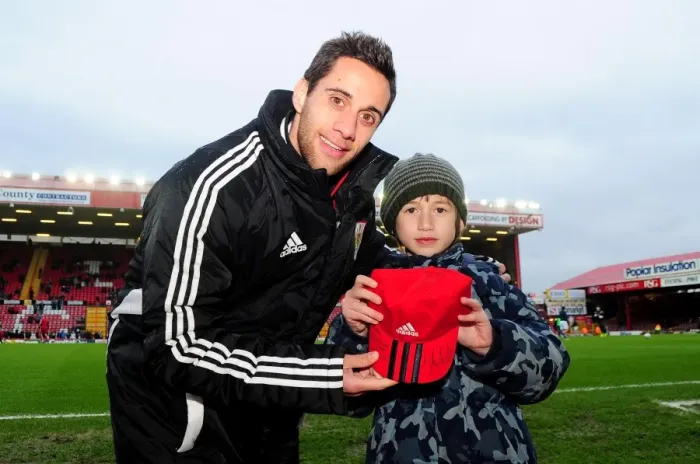 Framed Print : Bristol City: Young Fan Receives Special Surprise from Sam Baldock at Ashton Gate (Bristol City vs Leicester City, Championship)
