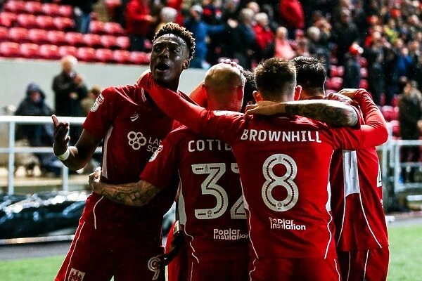 Bristol City's 4-0 Rout Over Huddersfield Town: Tammy Abraham and David Cotterill Celebrate