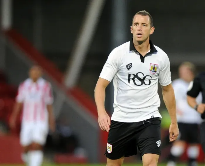 Framed Print : Bristol City's Aaron Wilbraham in Action against Cheltenham Town, 2014