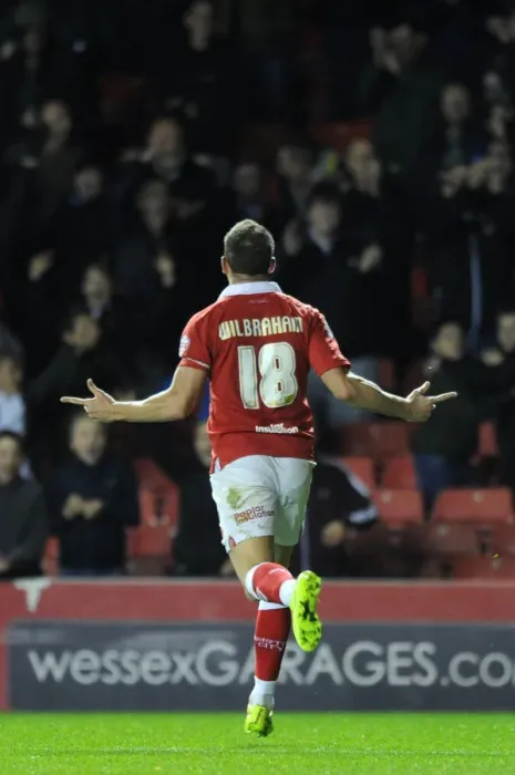 Framed Print : Bristol City's Aaron Wilbraham Celebrates Goal Against AFC Wimbledon in Johnstone's Paint Trophy Match Framed Print : Bristol City's Aaron Wilbraham Celebrates Goal Against AFC Wimbledon in Johnstone's Paint Trophy Match