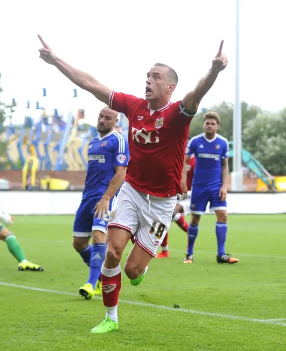 Framed Print : Bristol City's Aaron Wilbraham Celebrates Goal Against Brentford, Sky Bet Championship 2015 Framed Print : Bristol City's Aaron Wilbraham Celebrates Goal Against Brentford, Sky Bet Championship 2015