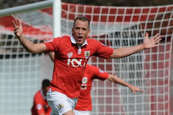 Framed Print : Bristol City's Aaron Wilbraham Celebrates Goal Against Colchester United, Sky Bet League One, 2014 Framed Print : Bristol City's Aaron Wilbraham Celebrates Goal Against Colchester United, Sky Bet League One, 2014