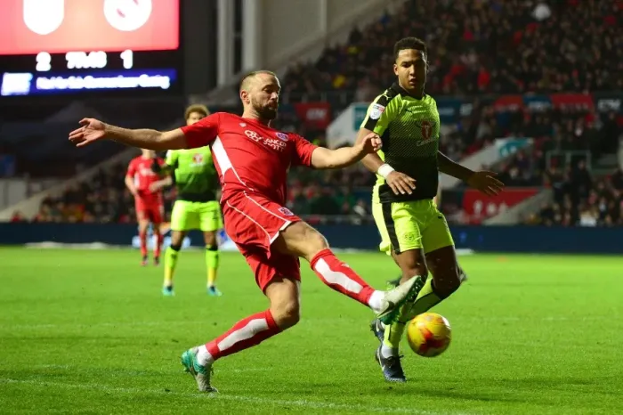 Framed Print : Bristol City's Aaron Wilbraham in Control at Ashton Gate vs. Reading (2017) Framed Print : Bristol City's Aaron Wilbraham in Control at Ashton Gate vs. Reading (2017)