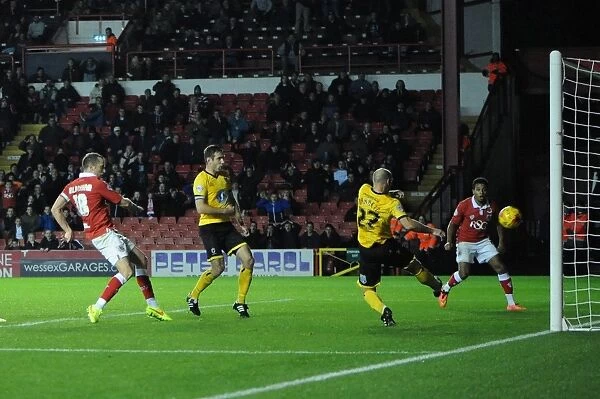 Bristol City's Aaron Wilbraham Scores the Game-Winning Goal Against AFC Wimbledon in the Johnstone's Paint Trophy at Ashton Gate