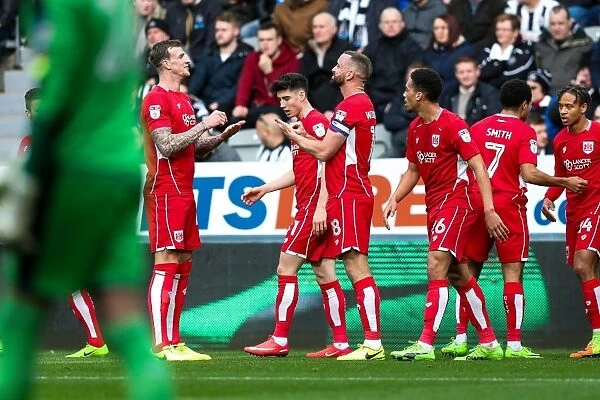 Bristol City's Aaron Wilbraham Scores the Opener Against Newcastle United at St. James Park, 2017