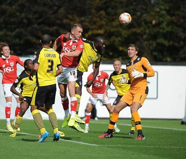 Bristol City's Aaron Wilbraham Scores Second Goal Against Colchester United, Sky Bet League One, Ashton Gate