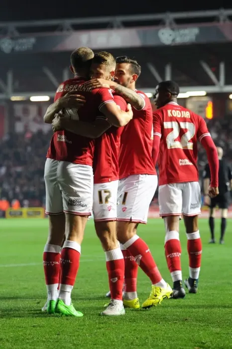 Framed Print : Bristol City's Aaron Wilbraham Scores the Second Goal Against Nottingham Forest in Sky Bet Championship Match Framed Print : Bristol City's Aaron Wilbraham Scores the Second Goal Against Nottingham Forest in Sky Bet Championship Match