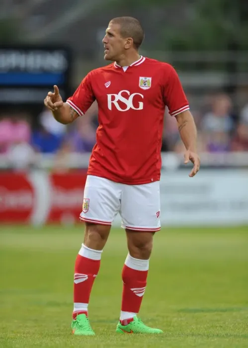 Framed Print : Bristol City's Adam El-Abd in Pre-Season Action Against Bath City, 2015 Framed Print : Bristol City's Adam El-Abd in Pre-Season Action Against Bath City, 2015