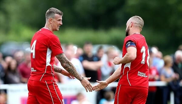 Bristol City's Aden Flint and Aaron Wilbraham Celebrate Goal Against Hengrove Athletic