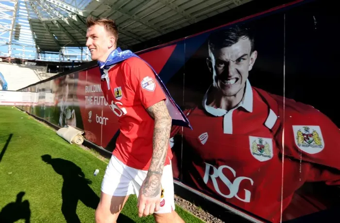 Framed Print : Bristol City's Aden Flint: Emotional Champion Moment at Ashton Gate (April 18, 2015) Framed Print : Bristol City's Aden Flint: Emotional Champion Moment at Ashton Gate (April 18, 2015)