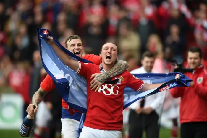 Framed Print : Bristol City's Aden Flint and Luke Ayling Celebrate Victory at Ashton Gate Stadium Framed Print : Bristol City's Aden Flint and Luke Ayling Celebrate Victory at Ashton Gate Stadium