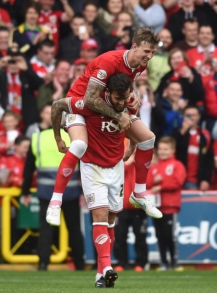 Bristol City's Aden Flint and Marlon Pack in Action Against Walsall, Sky Bet League One, May 2015