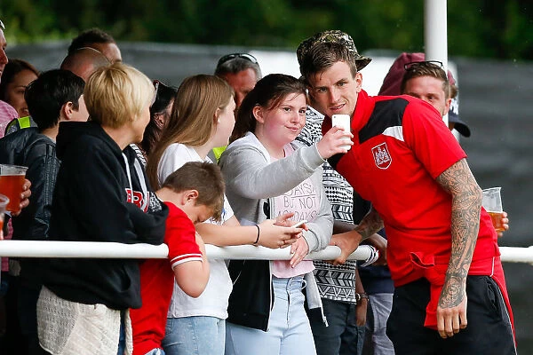 Bristol City's Aiden Flint Poses for Selfie at Pre-Season Community Match, 2015