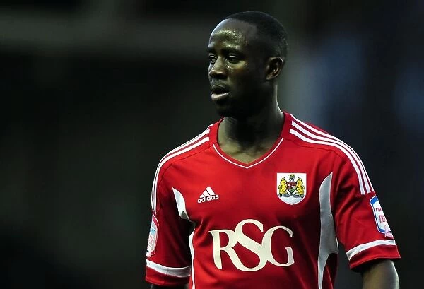 Bristol City's Albert Adomah in Action against Doncaster Rovers in Championship Match, January 2012 - Editorial Use Only