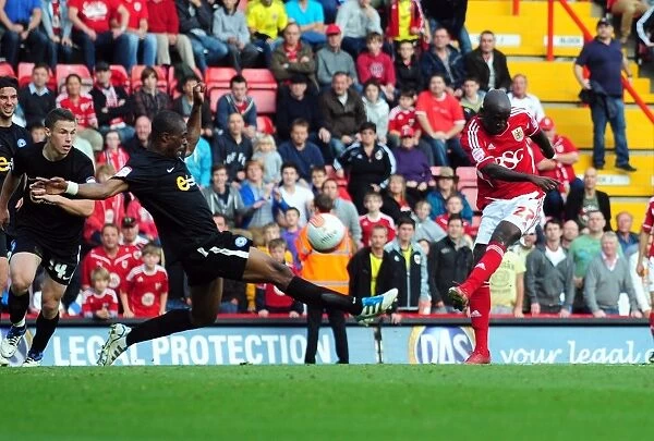 Bristol City's Albert Adomah Narrowly Misses Goal vs. Peterborough United (15 / 10 / 2011, Championship)