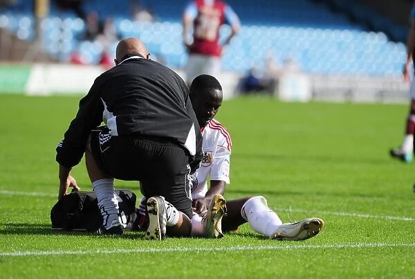 Bristol City's Albert Adomah Receives Treatment During Scunthorpe United vs. Bristol City Championship Match, September 11, 2010