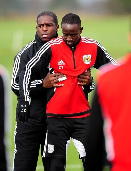 Bristol City's Albert Adomah Receives Treatment During Training Session