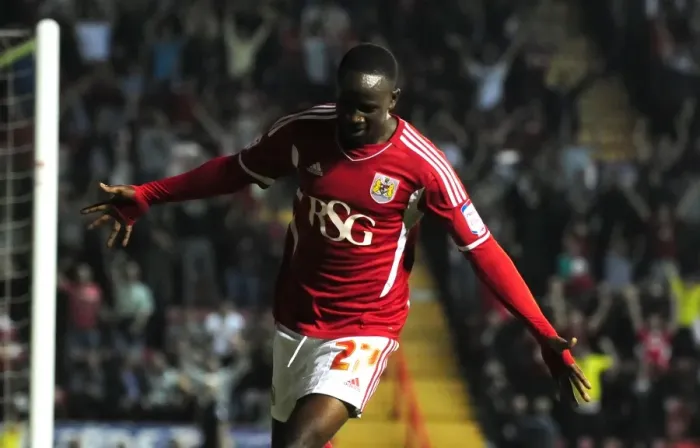 Framed Print : Bristol City's Albert Adomah Scores Championship Opener Against Reading (September 2011) Framed Print : Bristol City's Albert Adomah Scores Championship Opener Against Reading (September 2011)