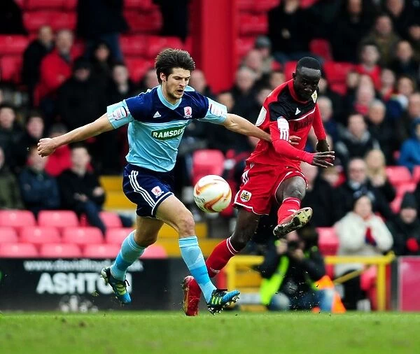 Bristol City's Albert Adomah Scores Opening Goal Against Middlesbrough in Npower Championship (09 / 03 / 2013)
