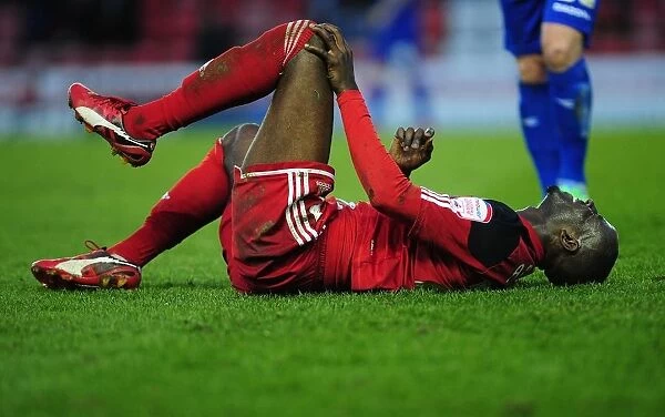 Bristol City's Albert Adomah Suffers Injury in Bristol City V Birmingham City Match, 16th April 2013