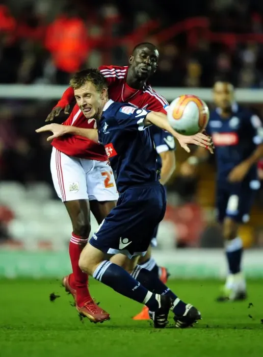 Framed Print : Bristol City's Albert Adomah vs. Millwall's Tony Craig - Championship Clash at Ashton Gate Stadium, 03 / 01 / 2012
