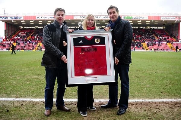 Bristol City's Amy Kington Receives Signed Shirt from Dougie Allward after Barnsley Match, 23 / 02 / 2013