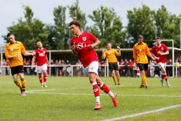 Framed Print : Bristol City's Ash Harper Scores the Winning Goal in Pre-Season Community Match vs. Keynsham Town Framed Print : Bristol City's Ash Harper Scores the Winning Goal in Pre-Season Community Match vs. Keynsham Town