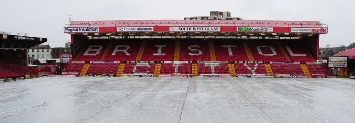 Framed Print : Bristol City's Ashton Gate: Championship Match with Protective Plastic Cover (December 2012) Framed Print : Bristol City's Ashton Gate: Championship Match with Protective Plastic Cover (December 2012)