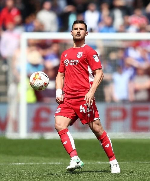Bristol City's Bailey Wright in Action Against Birmingham City at Ashton Gate, May 2017 (Sky Bet Championship)