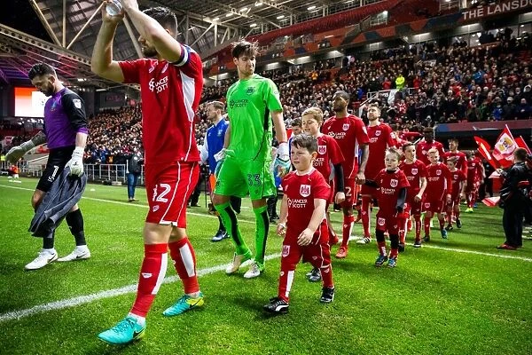 Bristol City's Bailey Wright Leads Out Team Against Sheffield Wednesday, Ashton Gate Stadium, 2017