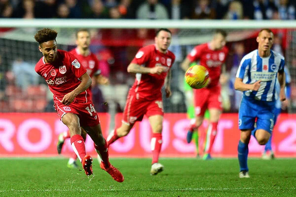 Bristol City's Bobby Reid in Action Against Brighton & Hove Albion, Sky Bet Championship, 2016