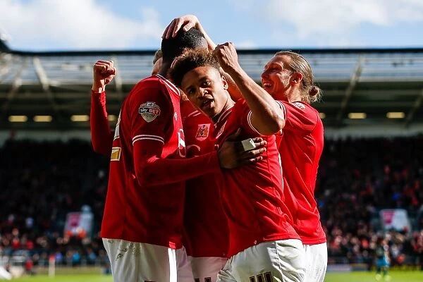 Bristol City's Bobby Reid Celebrates Four-Goal Lead Over Sheffield Wednesday