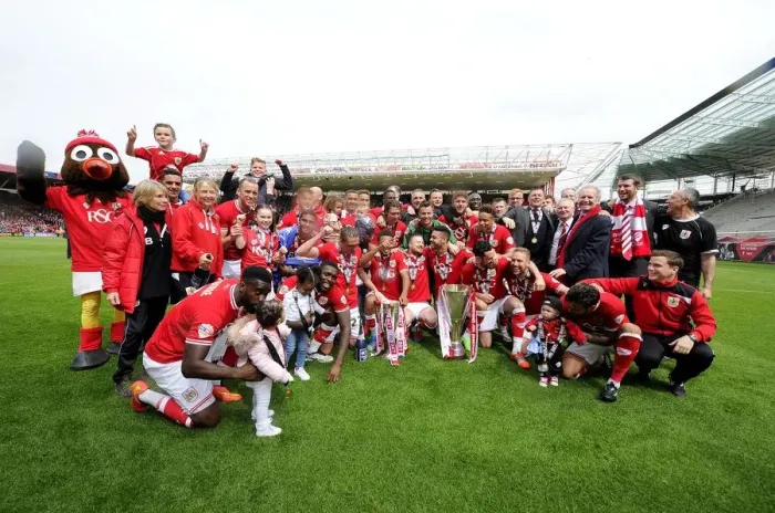 Framed Print : Bristol City's Championship Celebration: 8-2 Win Secures League One Title Framed Print : Bristol City's Championship Celebration: 8-2 Win Secures League One Title