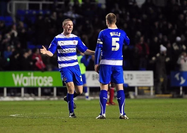 Bristol City's Championship Victory: Celebrating with Matthew Mills of Reading (December 26, 2010)