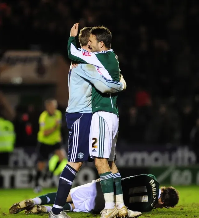 Framed Print : Bristol City's Championship Victory: Duguid and Stockdale's Jubilant Moment at Plymouth Argyle's Home Park Framed Print : Bristol City's Championship Victory: Duguid and Stockdale's Jubilant Moment at Plymouth Argyle's Home Park