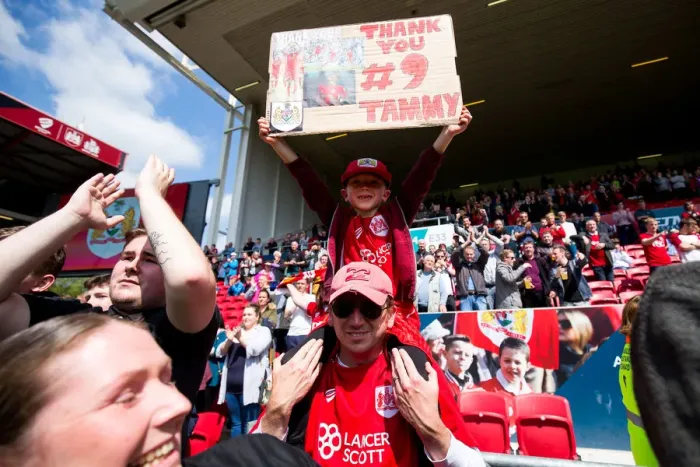 Framed Print : Bristol City's Championship Win: Tammy Abraham's Emotional Farewell to the Fans