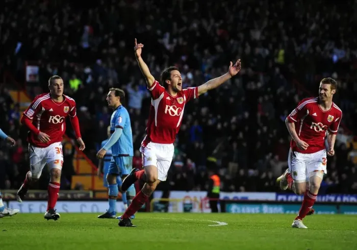 Framed Print : Bristol City's Cole Skuse Celebrates Goal Against West Ham, April 2012 (Bristol City vs. West Ham) Framed Print : Bristol City's Cole Skuse Celebrates Goal Against West Ham, April 2012 (Bristol City vs. West Ham)
