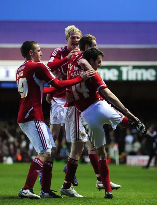 Framed Print : Bristol City's Cole Skuse Celebrates Stunner Against West Ham, April 2012 (Bristol City vs. West Ham) Framed Print : Bristol City's Cole Skuse Celebrates Stunner Against West Ham, April 2012 (Bristol City vs. West Ham)