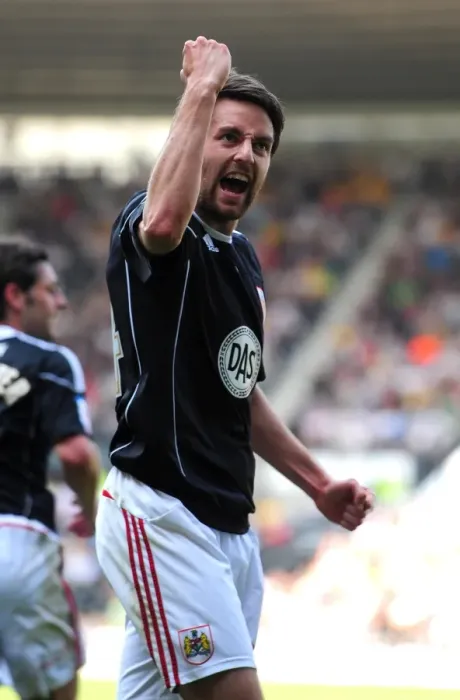 Framed Print : Bristol City's Cole Skuse Scores Decisive Second Goal vs. Derby County in Championship Match (April 2011) Framed Print : Bristol City's Cole Skuse Scores Decisive Second Goal vs. Derby County in Championship Match (April 2011)