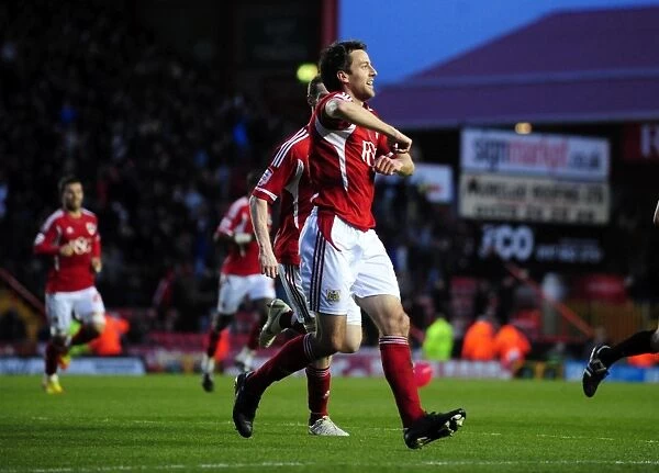 Bristol City's Cole Skuse Scores Thrilling Goal Against West Ham, April 2012 (Football Match: Bristol City vs. West Ham)