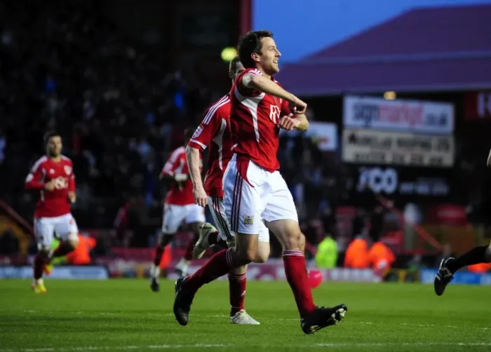Framed Print : Bristol City's Cole Skuse Scores Thrilling Goal Against West Ham, April 2012 (Football Match: Bristol City vs. West Ham) Framed Print : Bristol City's Cole Skuse Scores Thrilling Goal Against West Ham, April 2012 (Football Match: Bristol City vs. West Ham)