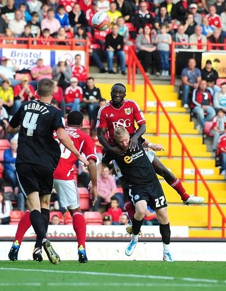 Bristol City's Damion Stewart Narrowly Misses Header Goal Against Peterborough United - Championship Match, October 15, 2011