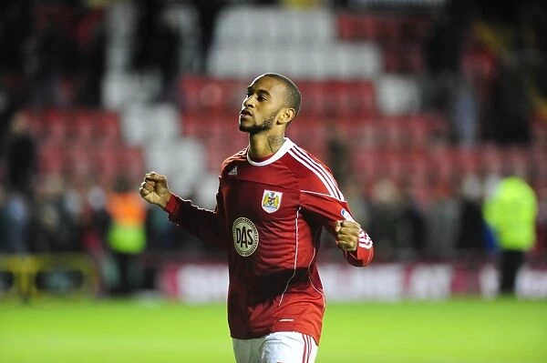 Bristol City's Danny Haynes Rejoices in Npower Championship Victory over Reading at Ashton Gate, October 19, 2010